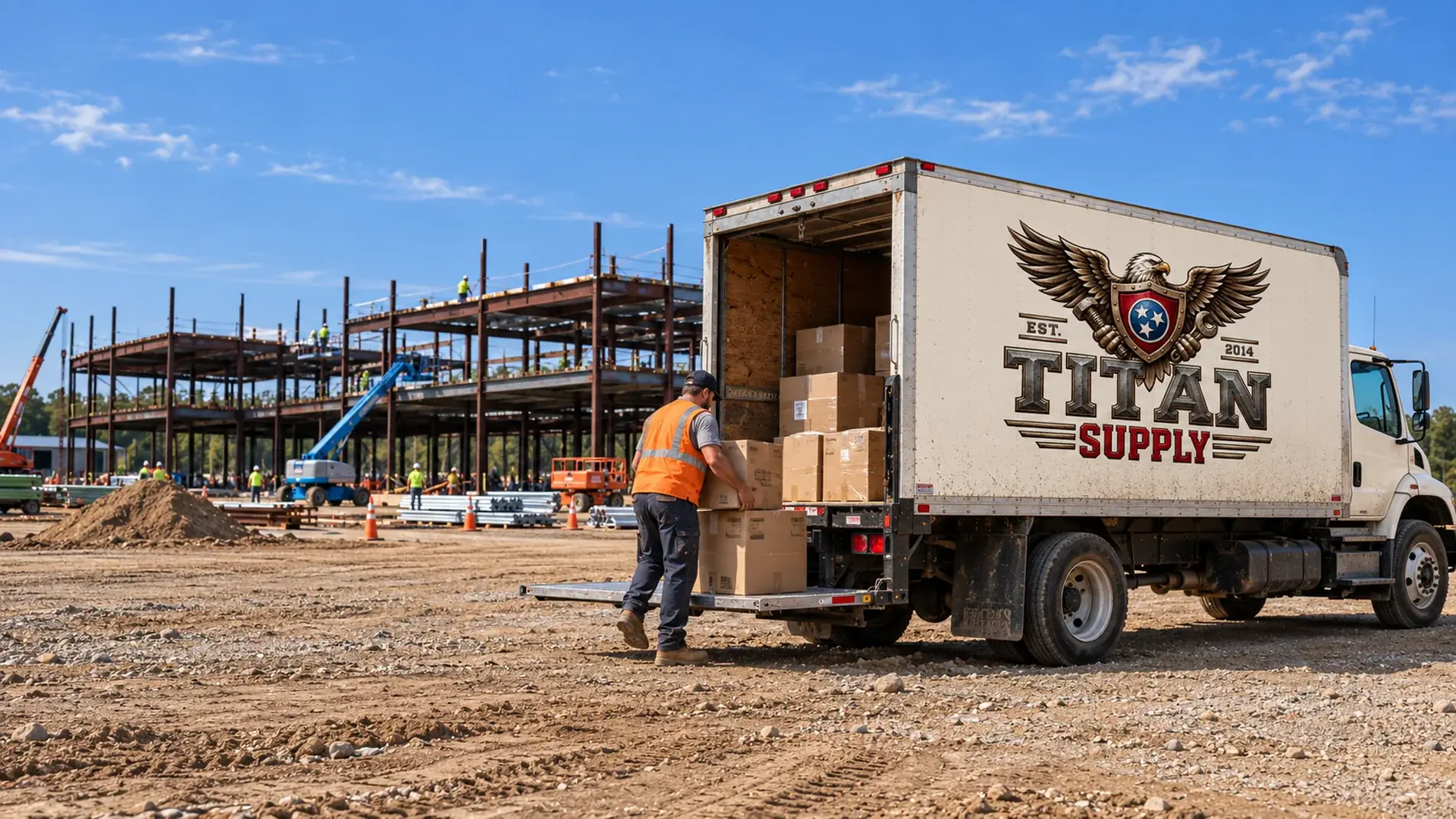 Careers hero — Titan driver unloading at a jobsite