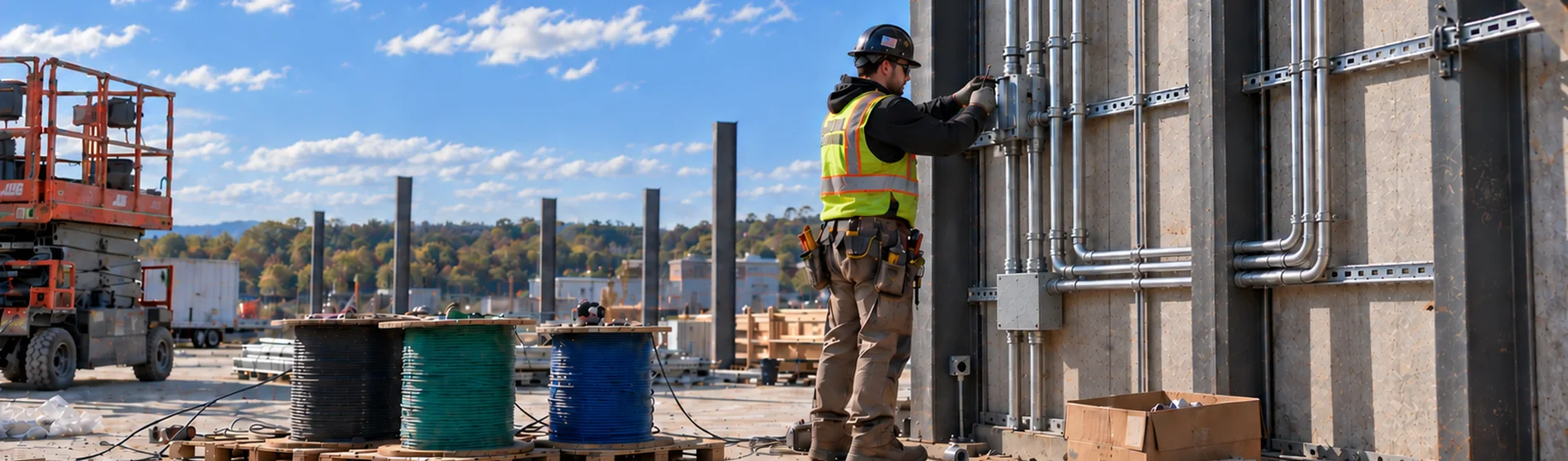 Electrical hero — electrician running conduit