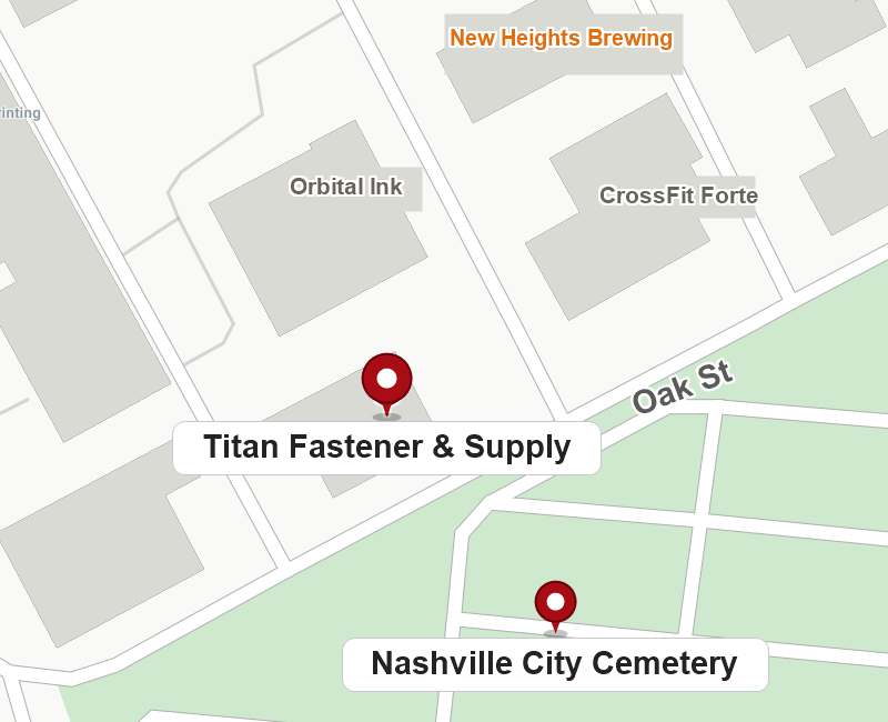 Titan Fastener & Supply service area map