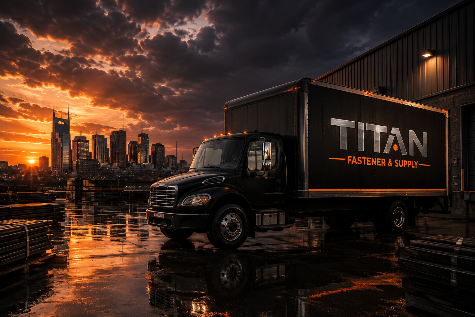 Drop truck + skyline photo